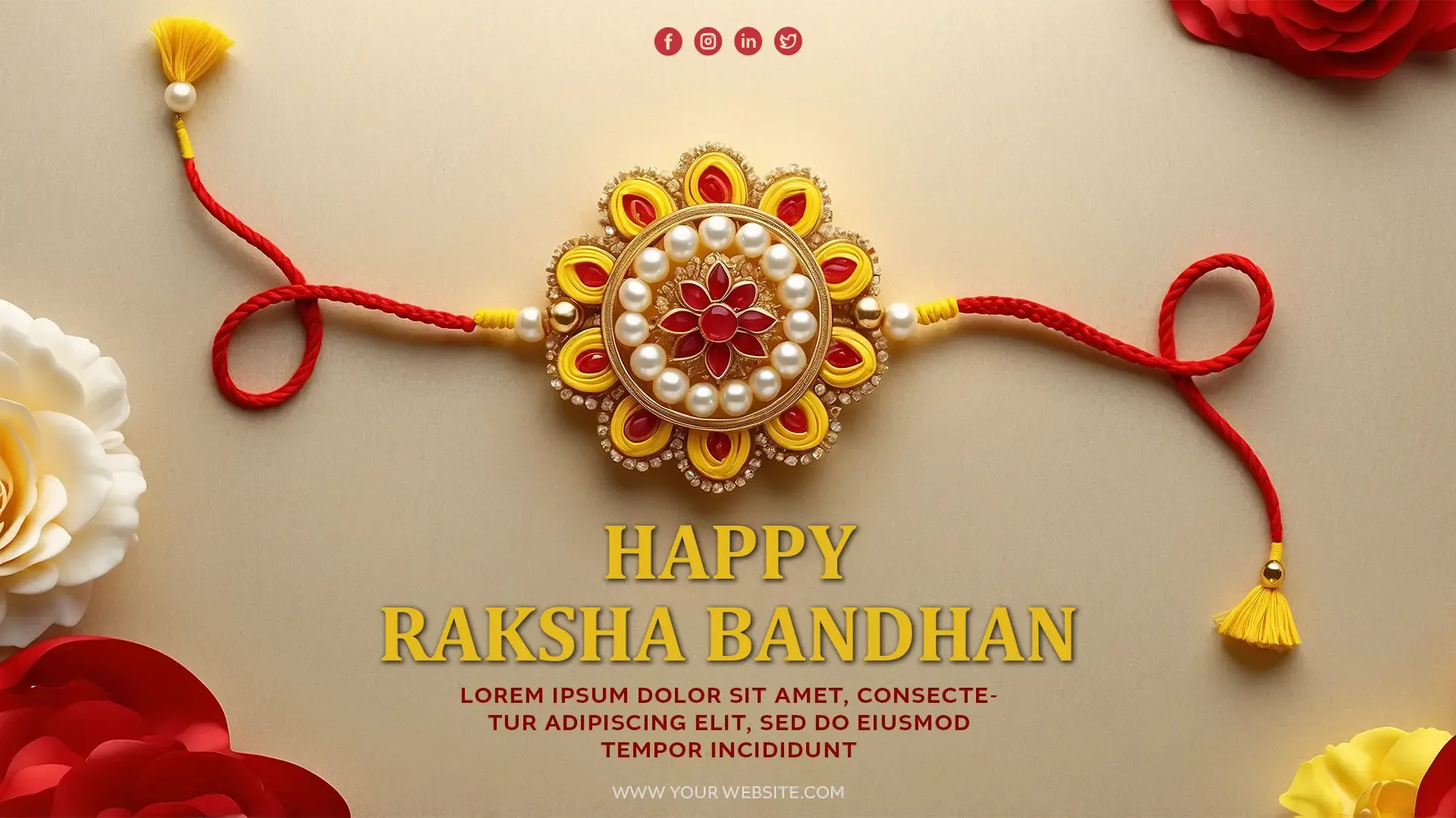 Minimalistic Happy Raksha Bandhan Greeting PSD Template